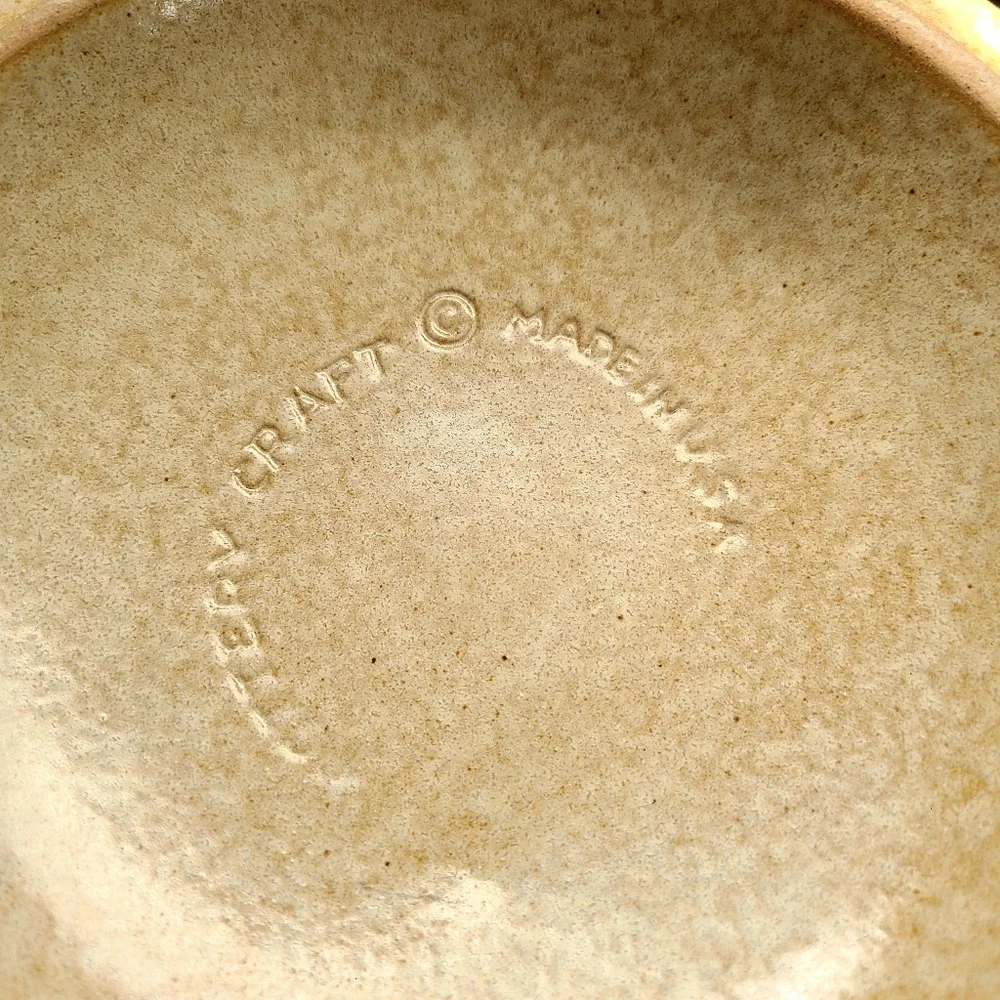 Pottery Craft Vintage 70's Stoneware Bean/Soup Pot with Lid